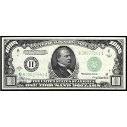 Fr 2212-H 1934A $1,000 FRN PMG Choice AU 58