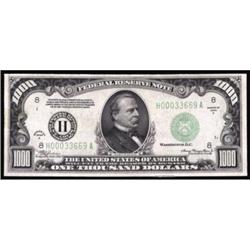 Fr 2212-H 1934A $1,000 FRN. PCGS EF40