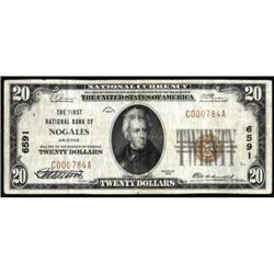 Nogales, AZ $20 1929 Ty 1. FNB Charter #6591 VF