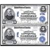 Image 1 : Delavan, IL $5 1902 Plain Back Fr 600. Uncut Pair