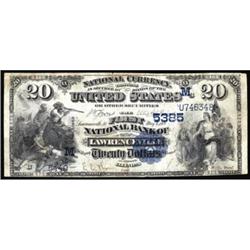 Lawrenceville, IL $20 1882 Value Back. The FNB