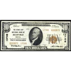 Bedford, IN $10 1929. Stone City NB Charter#13788