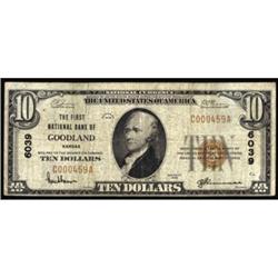 Goodland, KS $10 1929 Ty 1. The FNB Charter #6039