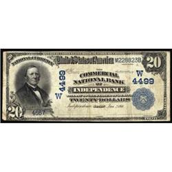 Independence, KS $20 1902 Date Back Fr 645.