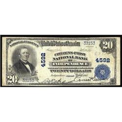 Independence, KS $20 1902 Plain.Citizens-First NB