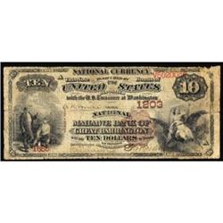 Great Barrington, MA $10 1882 Brown Back Fr 481.