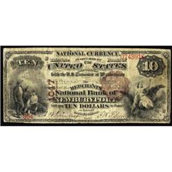 Newburyport, MA $10 1882 Brown Back Fr 480-VG