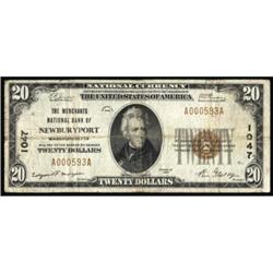 Newburyport, MA $20 1929. Merchants NB.