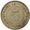 Image 2 : Straits Settlements Victoria. Silver 5Cs. 1874-H