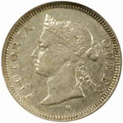 Straits Settlements Victoria. Silver 5Cs. 1879-H