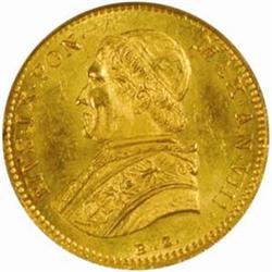 Vatican City Pope Pius IX.Gold Scudo Year VIII