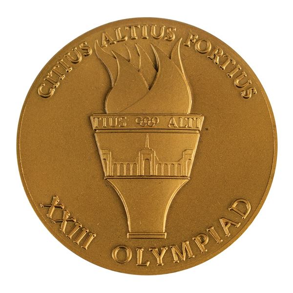 Los Angeles 1984 Summer Olympics Participation Medal with Case