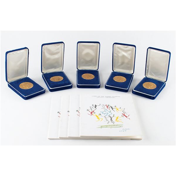 Los Angeles 1984 Summer Olympics Participation Medals (5) and Programs (4)