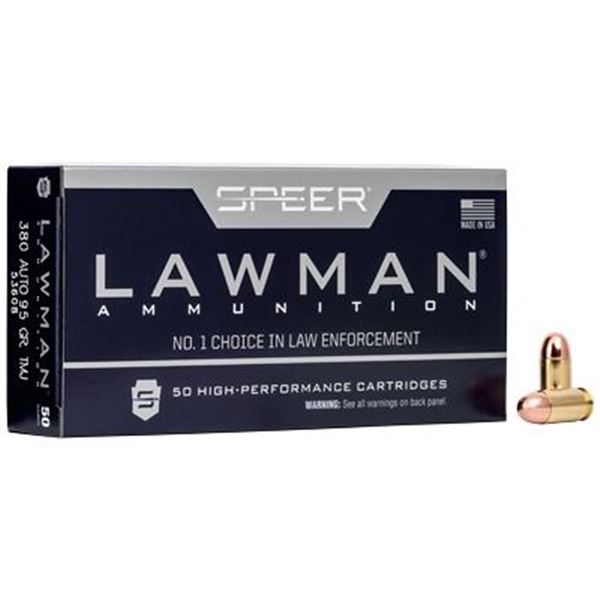 SPR LAWMAN 380ACP 95GR TMJ - 20 Rds