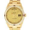 Image 1 : Rolex Mens 18K Yellow Gold Champagne Index & Ruby Quickset President Wristwatch