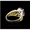 Image 3 : 14KT Yellow Gold 4.98 ctw Tanzanite and Diamond Ring