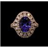 Image 2 : 3.11 ctw Tanzanite and Diamond Ring - 14KT Rose Gold