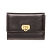 Image 1 : Ferragamo Black Calfskin Leather Compact Wallet