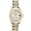 Image 2 : Rolex Ladies 2 Tone MOP String Diamond Oyster Perpetual Datejust Wristwatch With