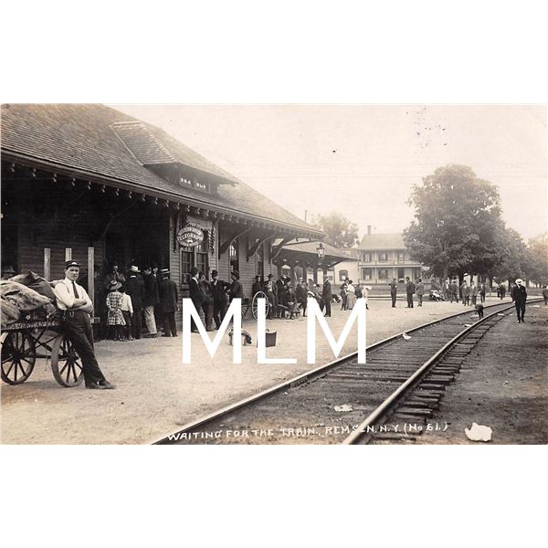 Waiting For Train Remsen, New York Train Depot Beach Photo Postcard