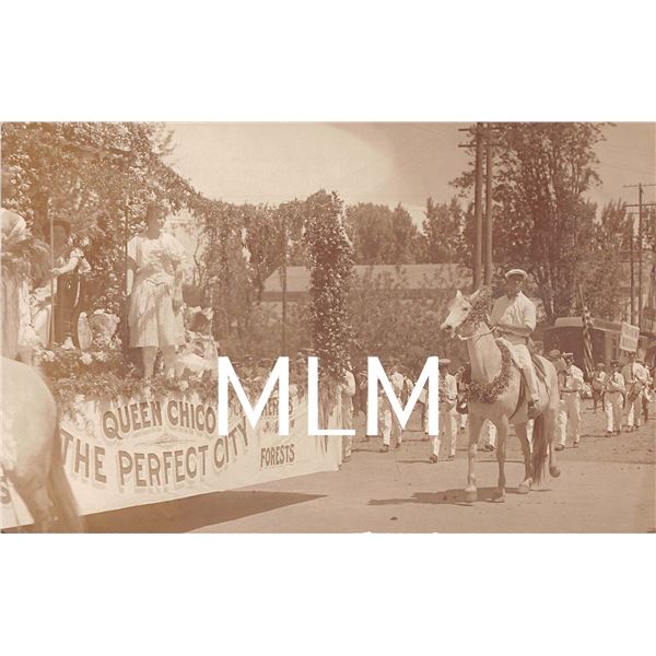 Queen Chico "The Perfect City" Parade Float California Photo Postcard
