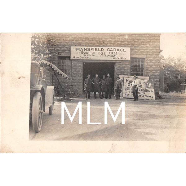 Mansfield Garage Goodrich Tires Auto Supplies Shop Photo Postcard