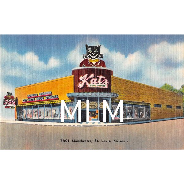 Katz Drug Store St. Louis, Missouri Linen Postcard