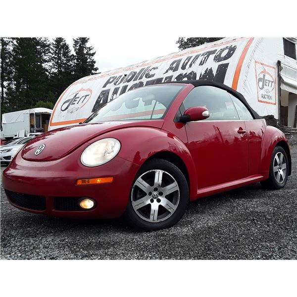 A3 --  2006 VW BEETLE CONVERTIBLE, RED, 190,035 KMS  "NO RESERVE"