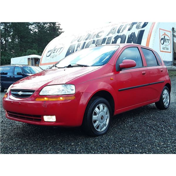 A8 --  2004 CHEVROLET AVEO , Red , 262832  KM's