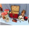 Image 3 : Antique Doll W/Clothes, Mini Vintage Iron, Cannisters + More