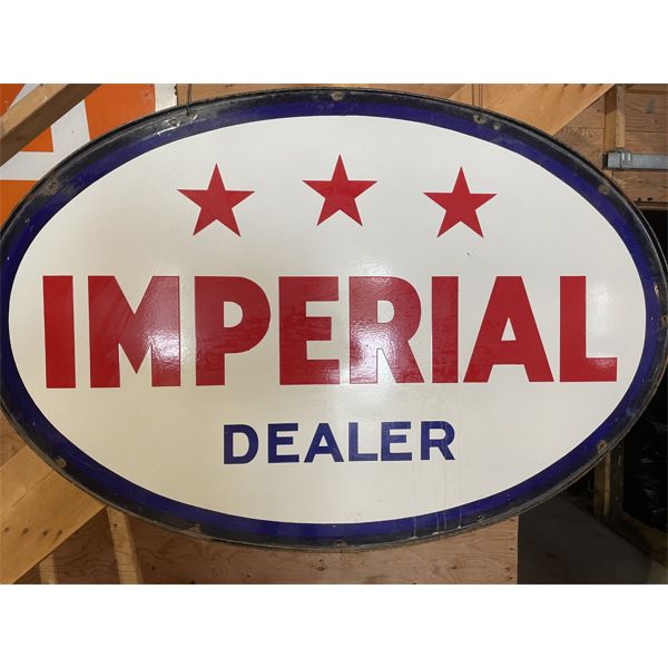 ORIGINAL DOUBLE SIDED PORCELAIN ESSO 3 STAR DEALER SIGN