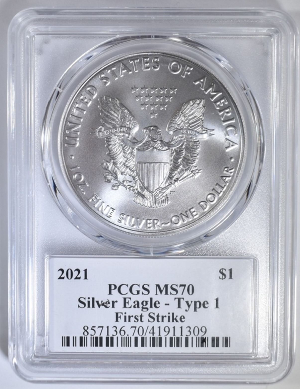 2021 TYPE 1 ASE, PCGS MS-70 FIRST STRIKE