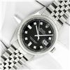 Image 2 : Rolex Men's Stainless Black Diamond Datejust Wristwatch Oyster Perpetual