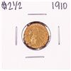 Image 1 : 1910 $2 1/2 Indian Head Quarter Eagle Gold Coin