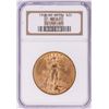 Image 1 : 1908 No Motto $20 St Gaudens Double Eagle Gold Coin NGC MS62