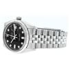 Image 2 : Rolex Mens Stainless Black Diamond Datejust Wristwatch Oyster Perpetual