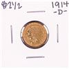 Image 1 : 1914-D $2 1/2 Indian Head Quarter Eagle Gold Coin
