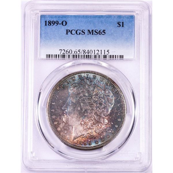 1899-O $1 Morgan Silver Dollar Coin PCGS MS65 Nice Toning