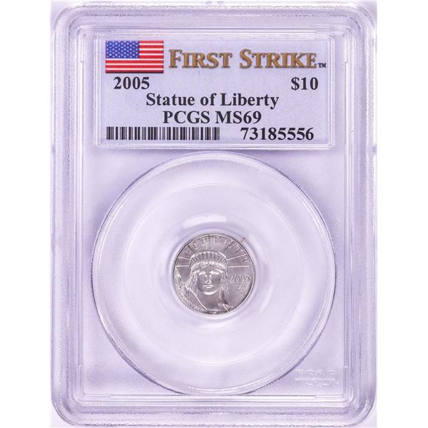 2005 $10 American Platinum Eagle Coin PCGS MS69 First Strike