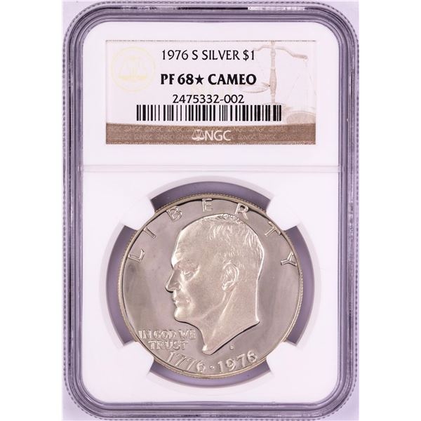 1976-S $1 Proof Eisenhower Silver Dollar Coin NGC PF68* Star Cameo