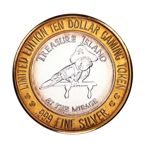 .999 Silver Treasure Island Las Vegas, Nevada $10 Limited Edition Casino Gaming Token