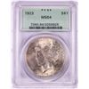 Image 1 : 1923 $1 Peace Silver Dollar Coin PCGS MS64 Old Green Holder