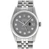 Image 4 : Rolex Mens Stainless Steel Slate Grey Diamond Oyster Perpetual Datejust Wristwatch