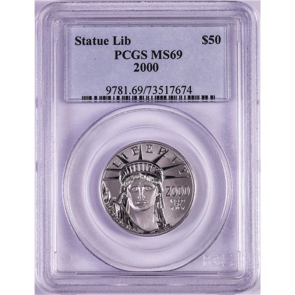 2000 $50 Platinum American Eagle Coin PCGS MS69