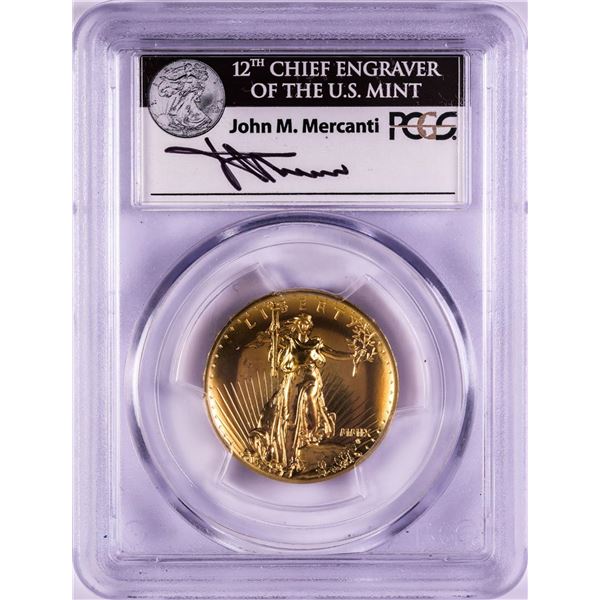2009 $20 Ultra High Relief Double Eagle Gold Coin PCGS MS70 John Mercanti Signature