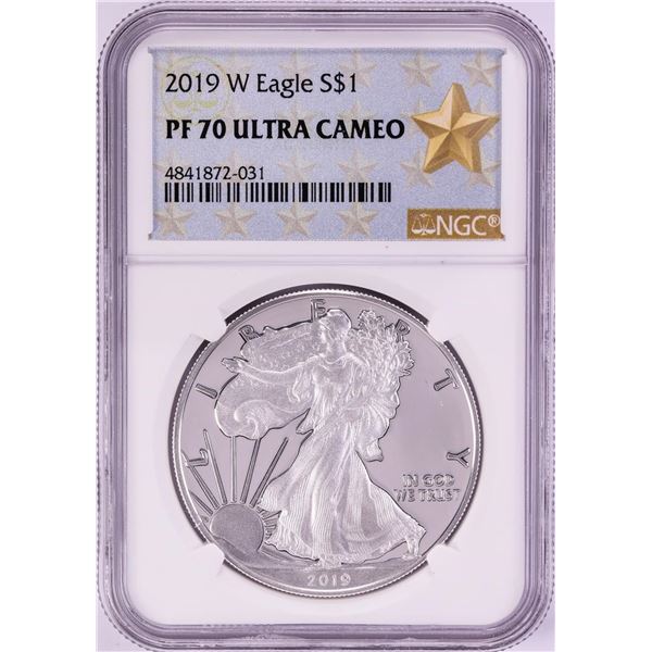 2019-W $1 Proof American Silver Eagle Coin NGC PF70 Ultra Cameo