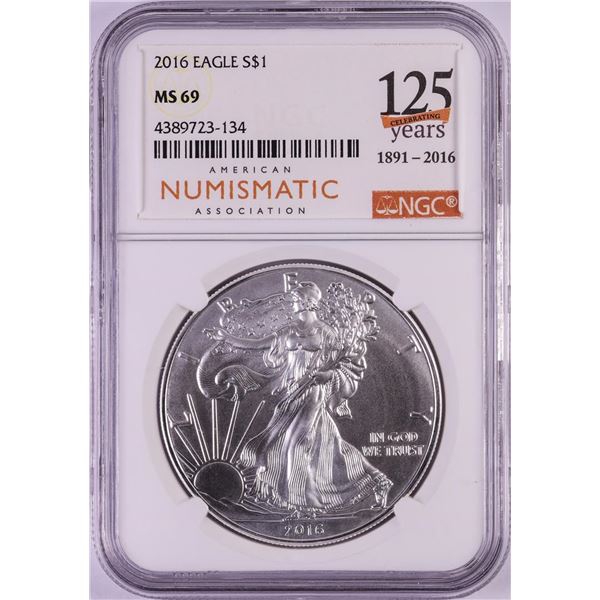 2016 $1 American Silver Eagle Coin NGC MS69 ANA