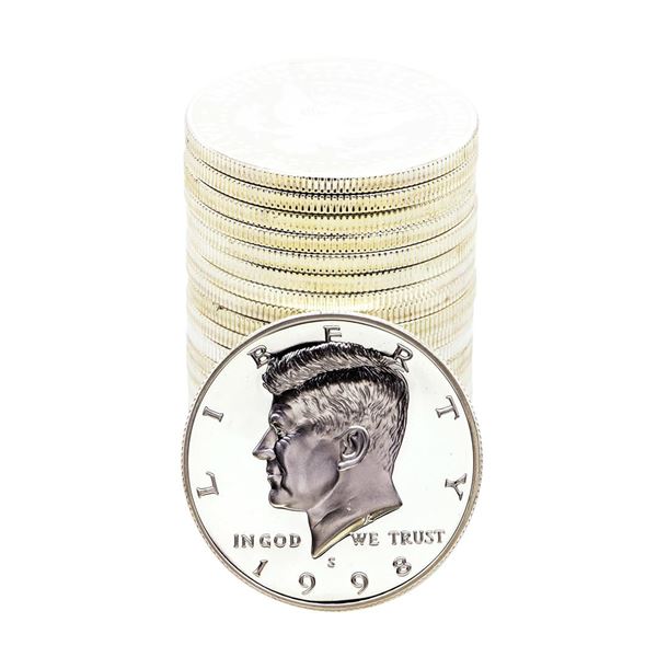 Roll of (20) Proof Silver 1998-S Kennedy Half Dollar Coins