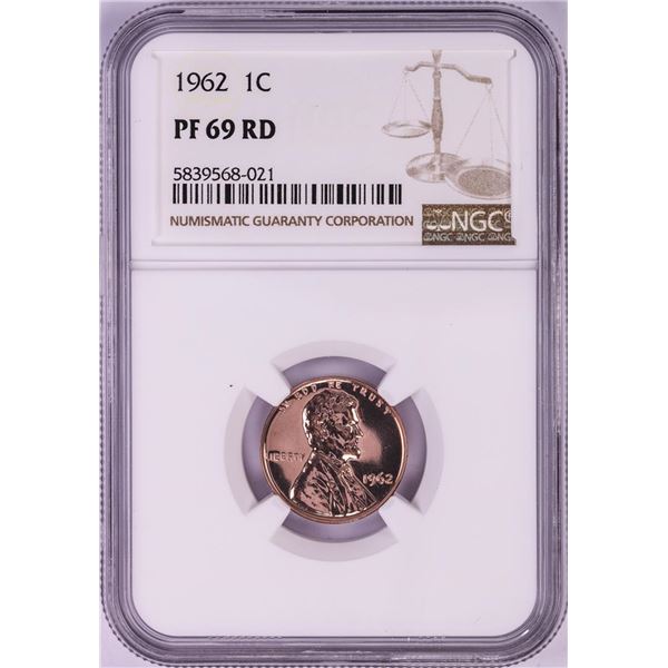 1962 Proof Lincoln Memorial Cent Coin NGC PF69RD
