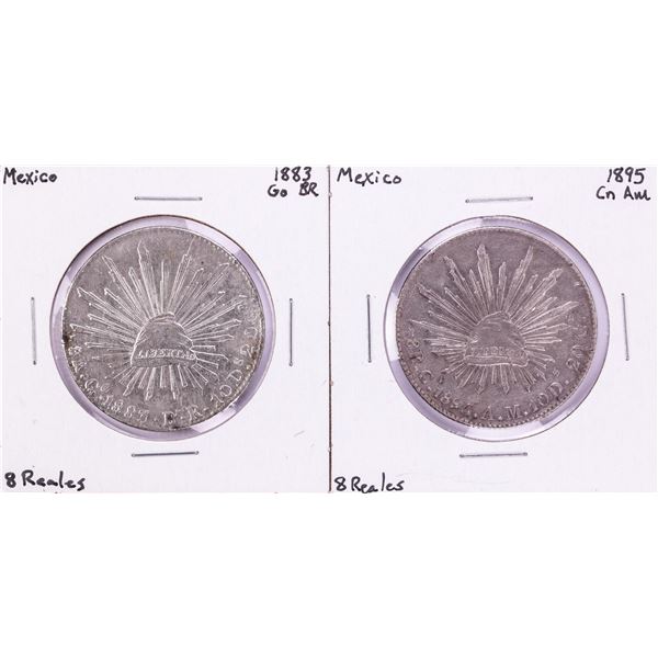 Lot of (2) Mexico 8 Reales Cap & Rays Silver Coins